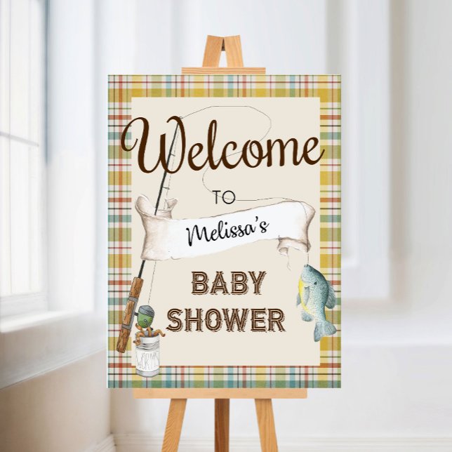 Rustic Fishing Baby Shower Welcome Sign (Creator Uploaded)