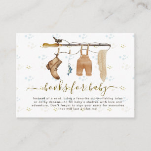 Rustic Fishing Derby Baby Shower Books for Baby Enclosure Card