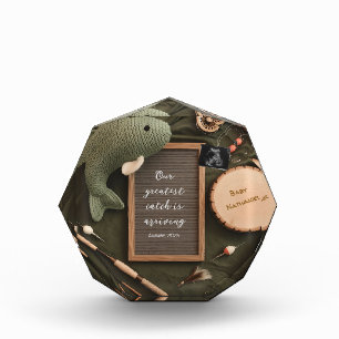 Rustic Fishing-Themed Pregnancy Announcement Photo Block