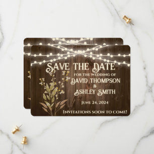 Rustic Flat Save The Date Card