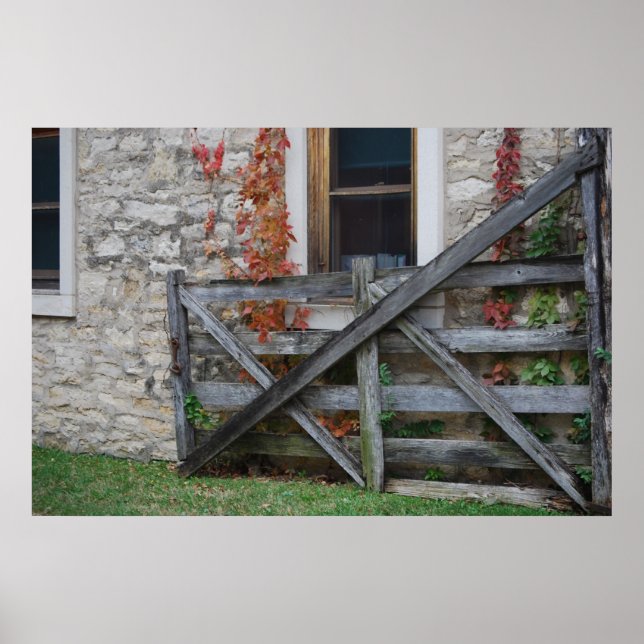 Rustic Flint Hills Gate Poster (Front)