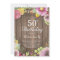 Rustic Floral 50th Birthday Invitation for Women
