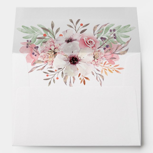 Rustic Floral  5 x 7" Wedding Invitation Envelope (Back (Bottom))