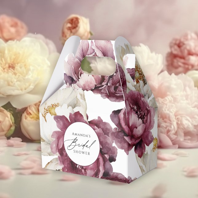 Rustic Floral Abundance Bridal Shower Favour Box (Rustic Floral Abundance Favor Box - part of a beautiful bridal shower collection.)