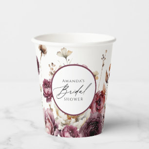 Rustic Floral Abundance Bridal Shower Paper Cups