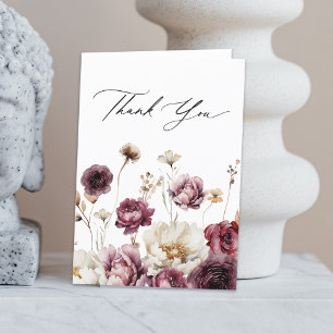 Rustic Floral Abundance Thank You Card