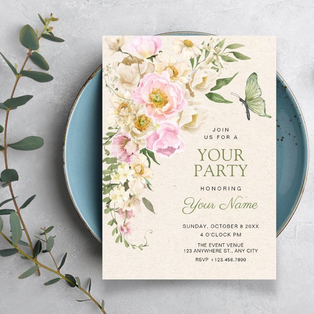 Rustic Floral aesthetic Invitation (Creator Uploaded)