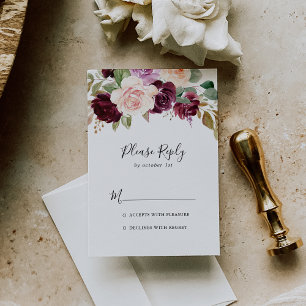 Rustic Floral and Botanical Foliage RSVP
