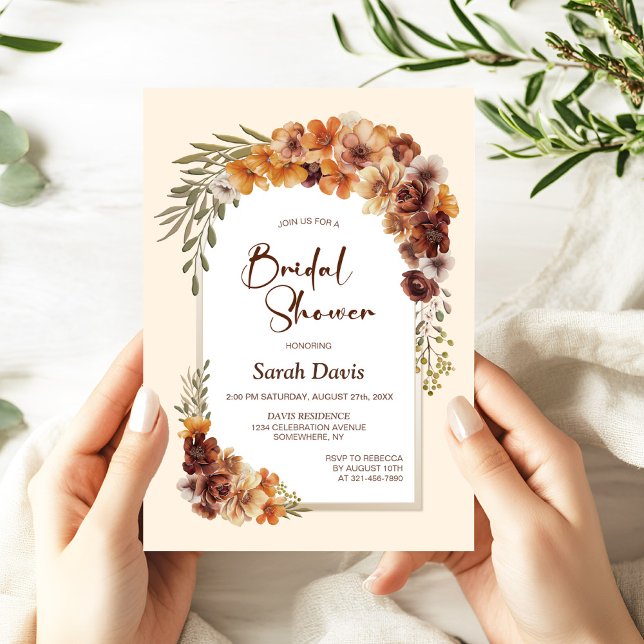 Rustic Floral Arch Bridal Shower Invitation (Creator Uploaded)