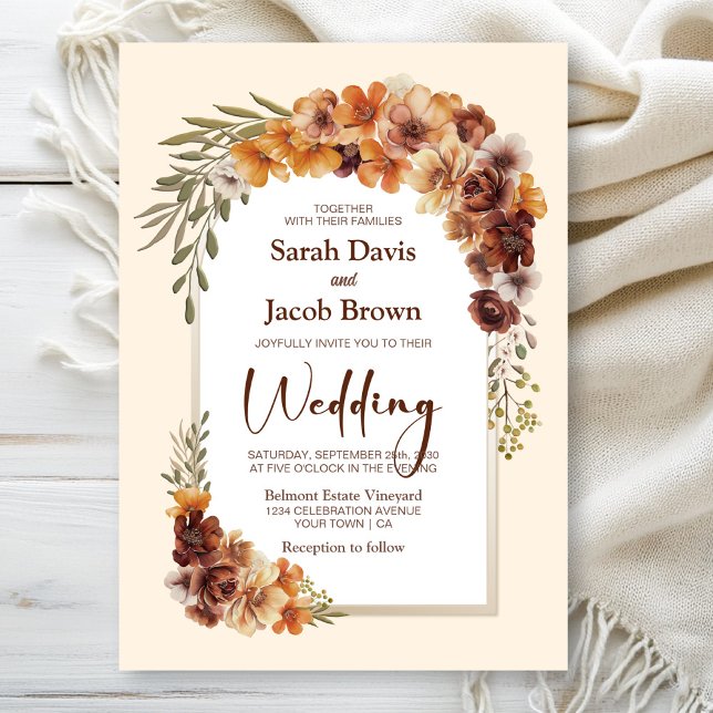 Rustic Floral Arch Wedding Invitation (Creator Uploaded)