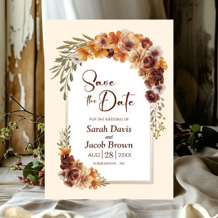 Rustic Floral Arch Wedding Save the Date Invitation