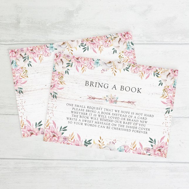 Rustic Floral & Arrows Bring a Book Invitation (Creator Uploaded)