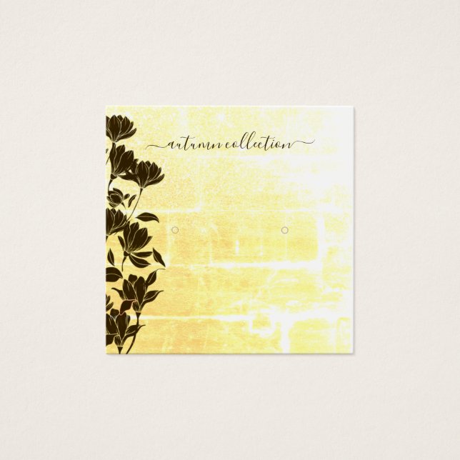 Rustic Floral Autumn Boho Ear Studs Display Card (Front)