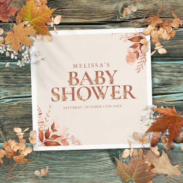 Rustic Floral Autumn Fall Baby Shower Napkin (Rustic Floral Autumn Fall Baby Shower Napkins)