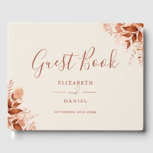 Rustic Floral Autumn Fall Wedding Guest Book