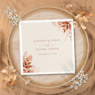 Rustic Floral Autumn Fall Wedding Napkin