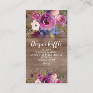 Rustic Floral Baby Shower Diaper Raffle Ticket Enclosure Card