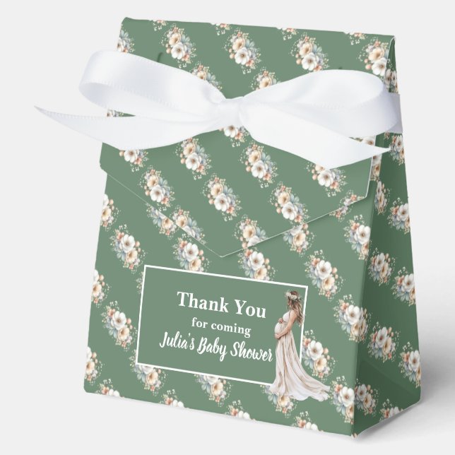 Rustic Floral Baby Shower  Favour Box (Front)