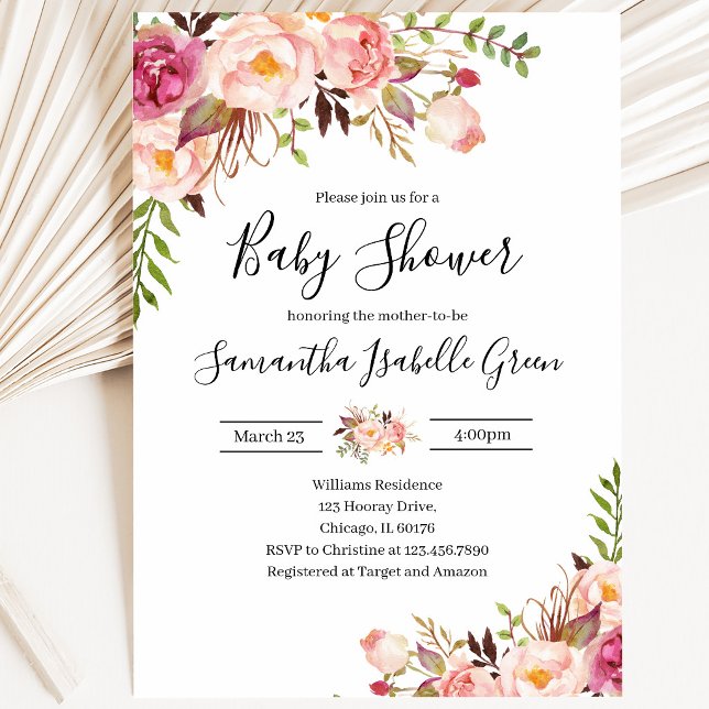Rustic Floral Baby Shower Invitation (Creator Uploaded)
