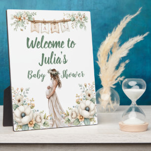 Rustic Floral Baby Shower  Plaque