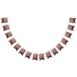 Rustic Floral Birthday Bunting Flags & Party Garla