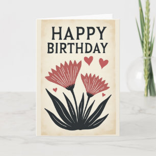 Rustic Floral Birthday Card