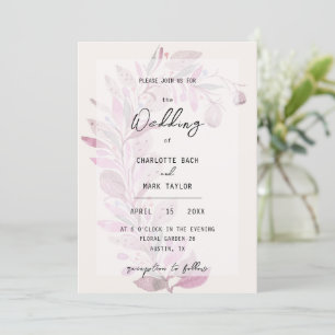Rustic Floral Blush Watercolor Hand-painted Invitation