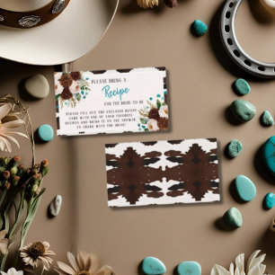 Rustic Floral Boho Recipe Request Bridal Shower Enclosure Card
