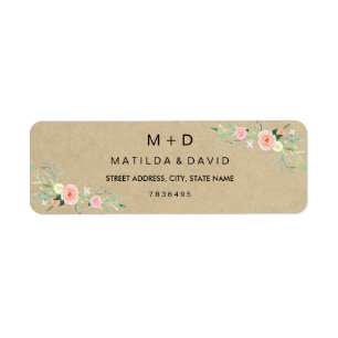 Rustic Floral Boho Wedding Address Label