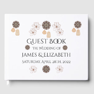 Rustic Floral Boho Wedding Guest Book