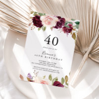 Rustic Floral Botanical 40th Birthday Party