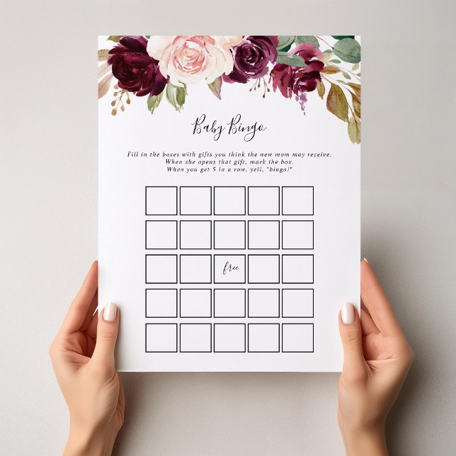 Rustic Floral Botanical Baby Bingo Shower Game (Creator Uploaded)
