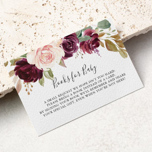 Rustic Floral Botanical Baby Shower Book Request Enclosure Card