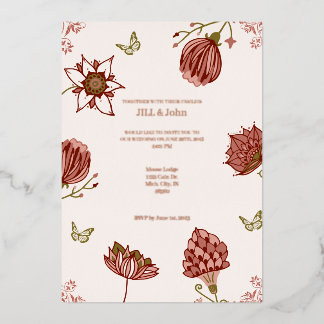 Rustic Floral Botanical Butterfly Wedding