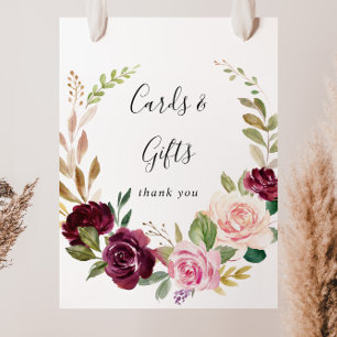 Rustic Floral Botanical Cards and Gifts Sign