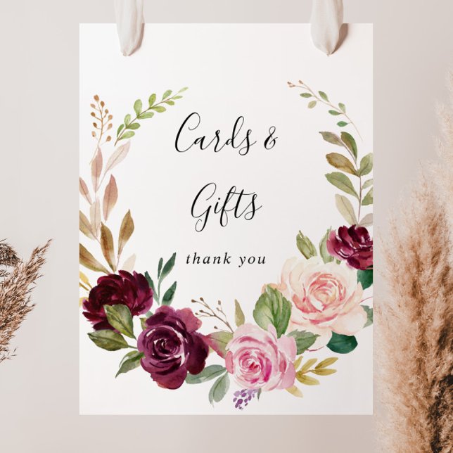 Rustic Floral Botanical Cards and Gifts Sign (Creator Uploaded)