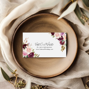 Rustic Floral Botanical Foliage Wedding Website Enclosure Card