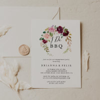 Rustic Floral Botanical I Do BBQ Engagement Party