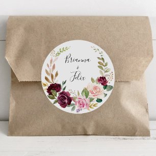 Rustic Floral Botanical Wedding Envelope Seals