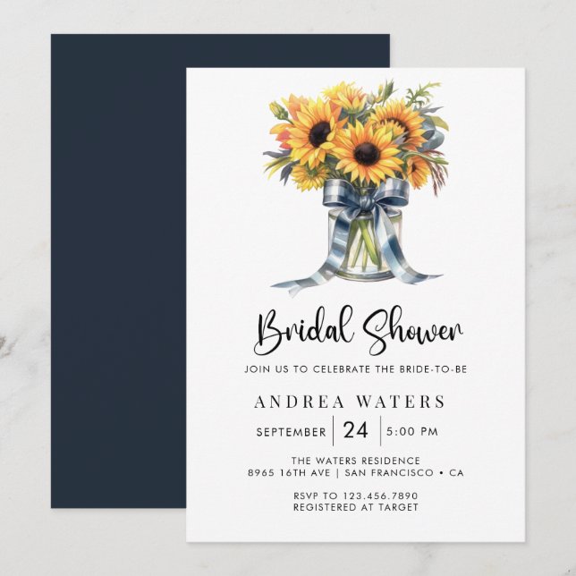 Rustic Floral Bouquet Bridal Shower  Invitation (Front/Back)