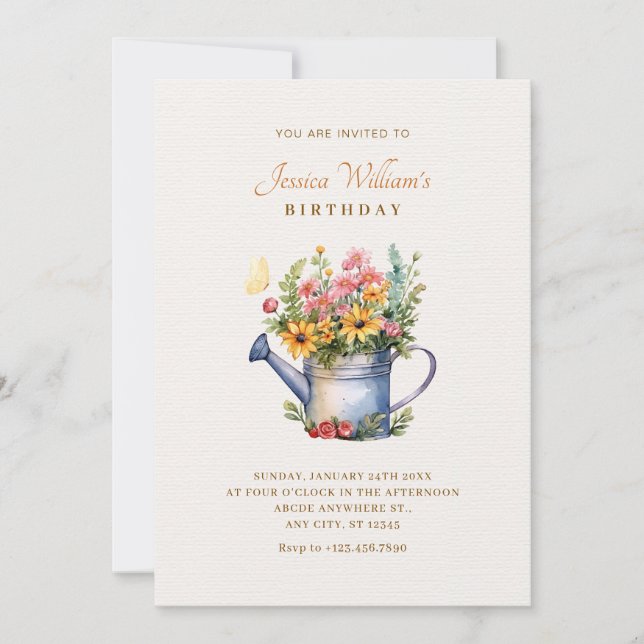 Rustic Floral bouquet  Invitation (Front)