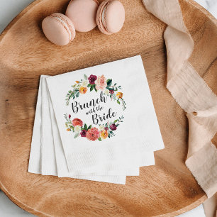 Rustic Floral Brunch with the Bride Wedding Napkin