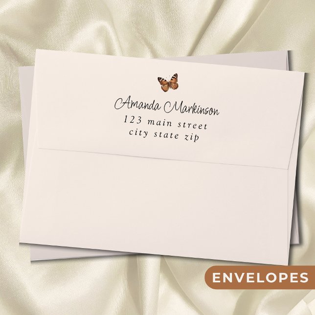 Rustic Floral Butterfly Gender Neutral Baby Shower Envelope (Creator Uploaded)