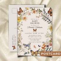 Rustic Floral Butterfly Gender Neutral Baby Shower
