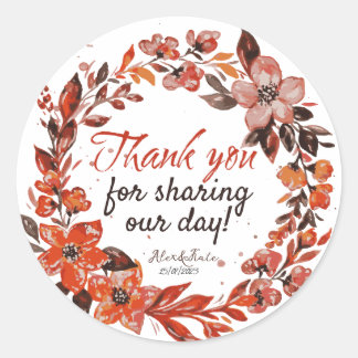 Rustic Floral Classic Round Sticker