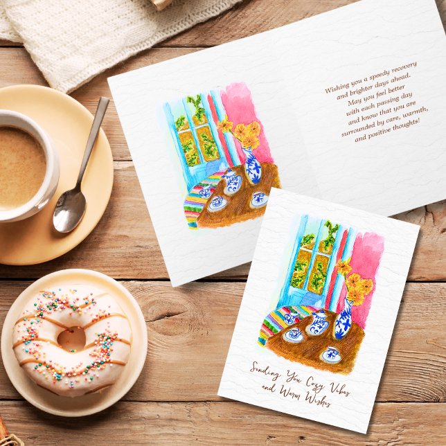 Rustic Floral Cosy Coffee Setting Feel Better Card (Creator Uploaded)
