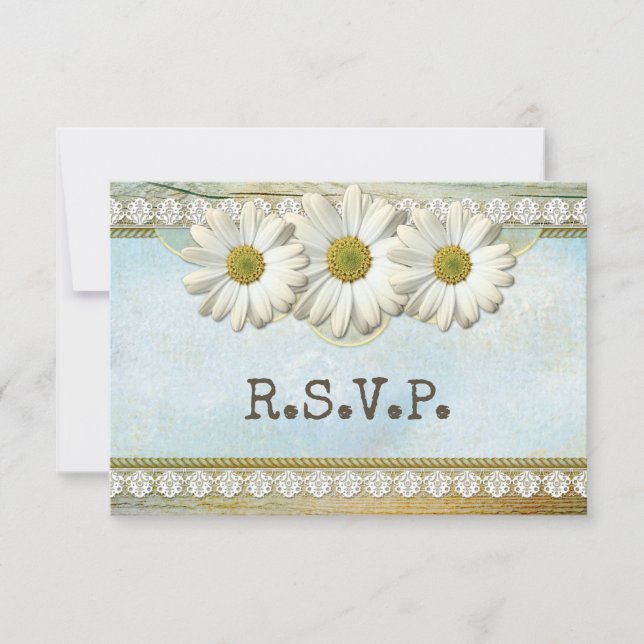 Rustic Floral Country Wedding RSVP Invitation (Front)