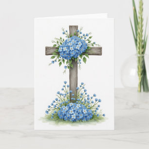 Rustic Floral Cross Art Card