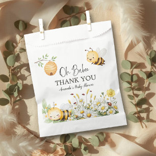 Rustic Floral Daisy Oh Babee Honey Bee Baby Shower Favour Bags