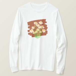 Rustic floral design on brown background T-Shirt